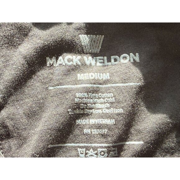 Mack Weldon Black Polo Shirt Medium 100% Pima Cotton Short Sleeve Mens Classic C - Picture 2 of 5